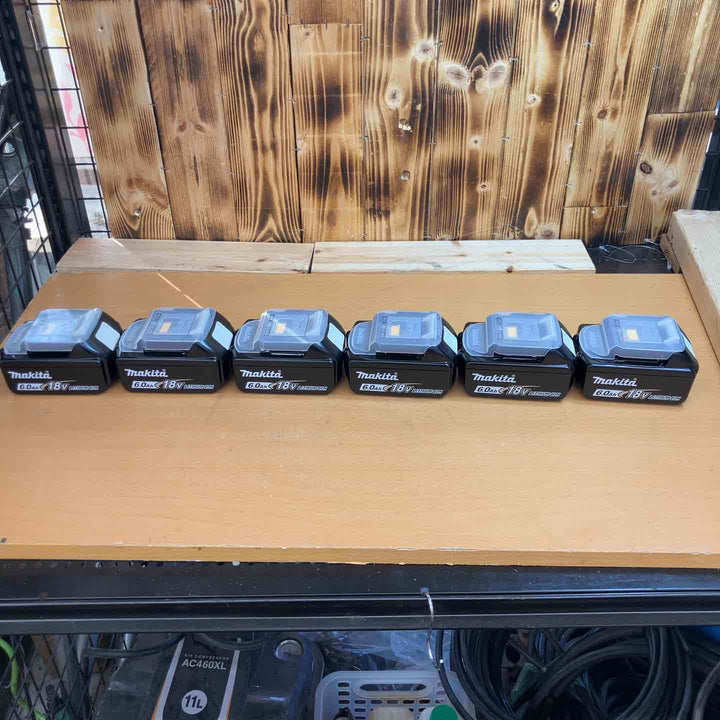 未使用品 純製品 マキタ(makita) リチウムイオンバッテリー 18V/6.0Ah BL1860B　6個セット!!【越谷店】