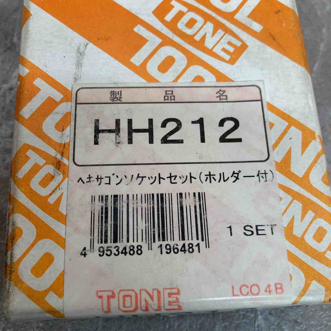 TONE ヘキサゴンソケットセット(ホルダー付、差込角6.35mm)12pcs / HH212  + 1個(差込角9.5mm)付き【八潮店】