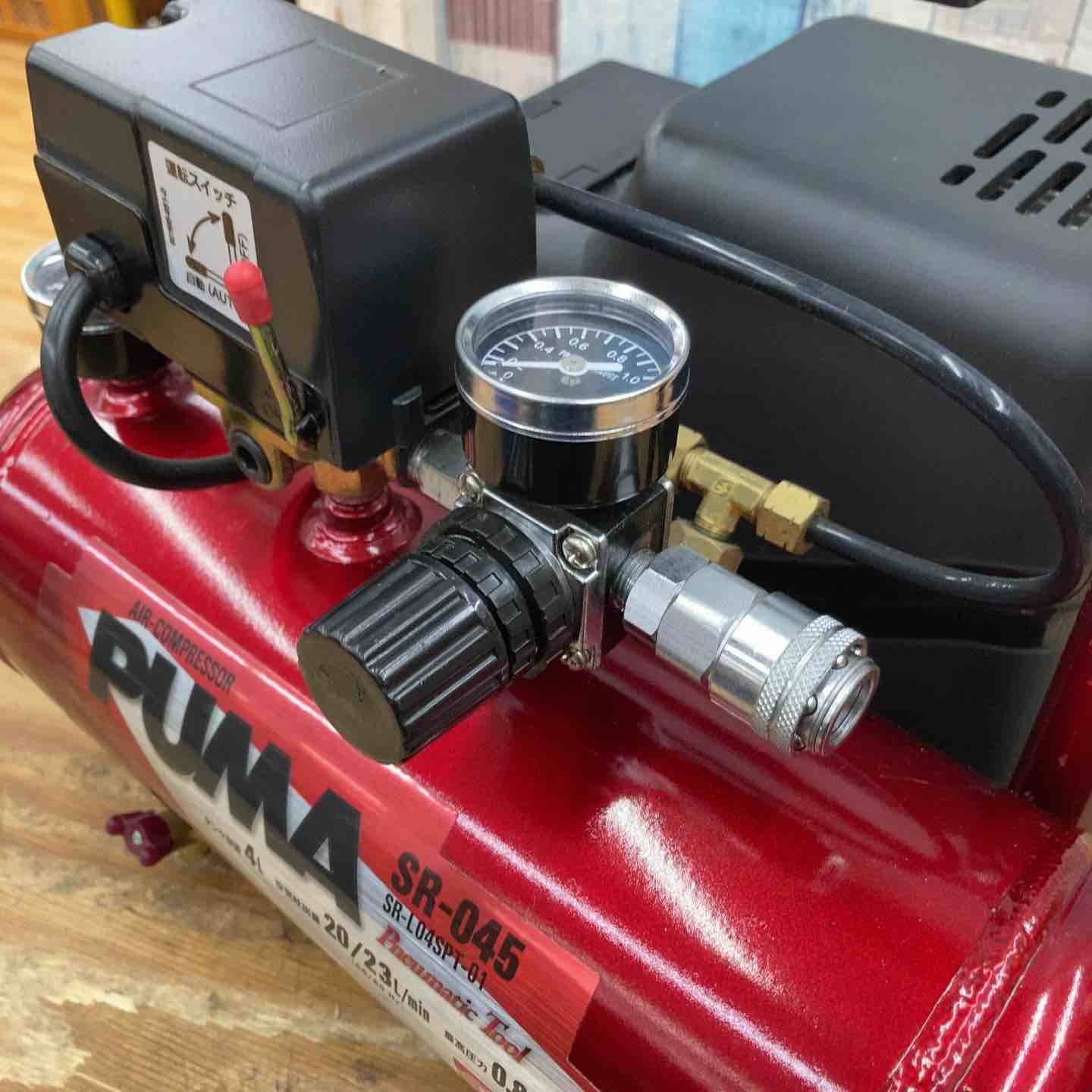 PUMA SR-045 エアコンプレッサー 4L 藤原産業 SK11 オイルレス エアー