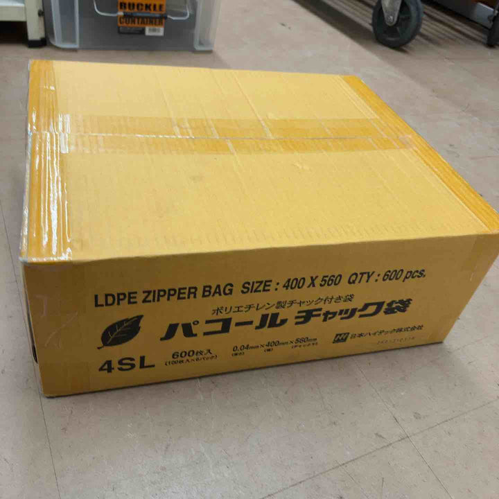 日本ハイテック 株式会社 パコール チャック付 ポリ袋 規格袋 560x400mm 600枚入 4SL ポリエチレン　【草加店】