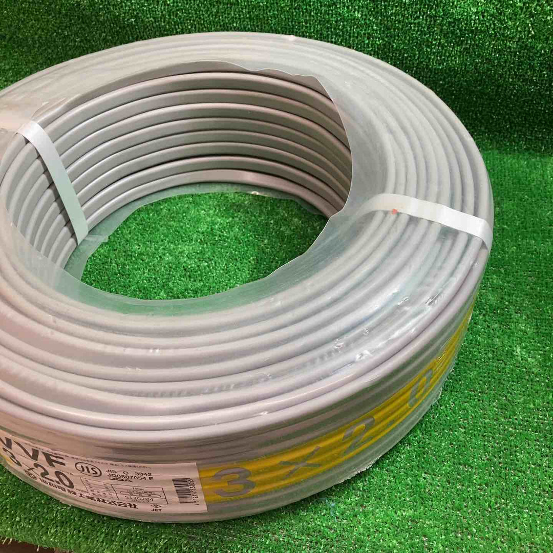 【未使用】協和電線工業(KYOWA)　 VVFケーブル 2.0mm×3芯 100m巻 (灰色)【川越店】