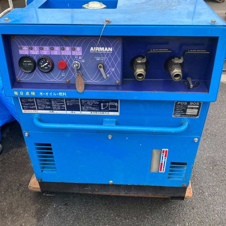 【中古品/店頭受取り限定】AIRMAN エアマン エンジン コンプレッサー型式 PDS90S ディーゼルエンジン 3510Hr【東大和店】