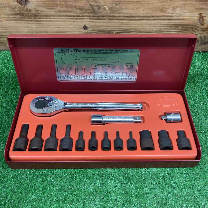 【中古美品】 京都機械工具/KTC 6.3・9.5sq. T・E型トルクスラチェットレンチセット TRX112 【鴻巣店】