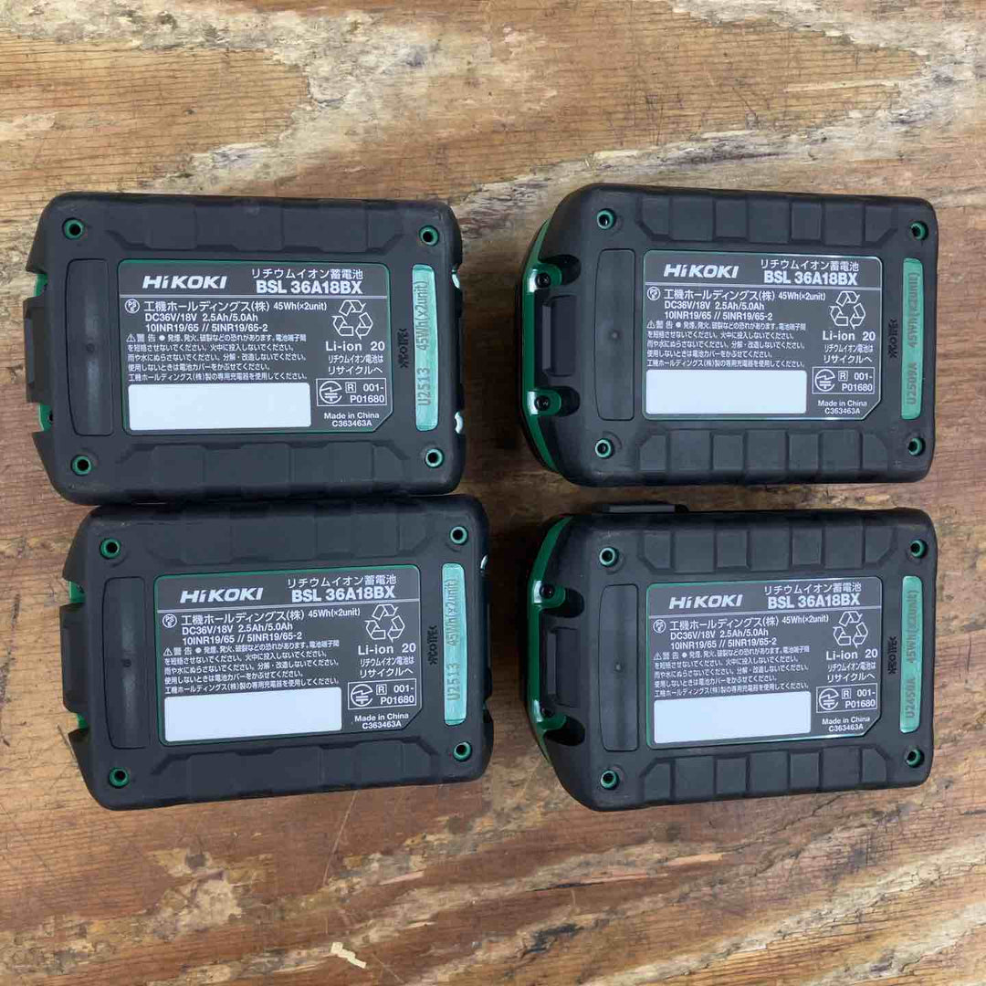 【未使用品】 純正品 ハイコーキ(HIKOKI ※旧:日立工機) リチウムイオンバッテリー  BSL36A18BX 4個セット まとめ売り【柏店】
