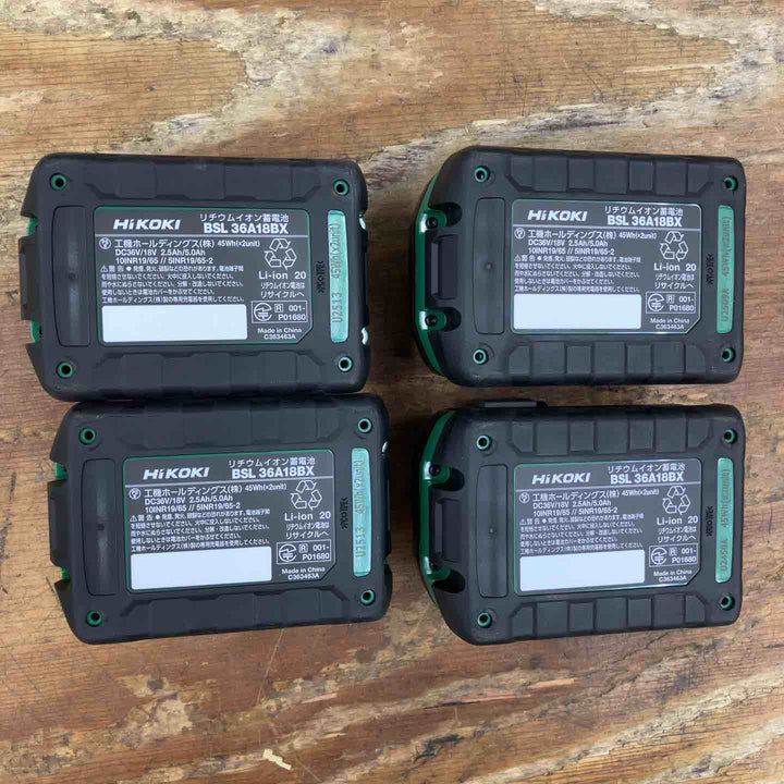 【未使用品】 純正品 ハイコーキ(HIKOKI ※旧:日立工機) リチウムイオンバッテリー  BSL36A18BX 4個セット まとめ売り【柏店】
