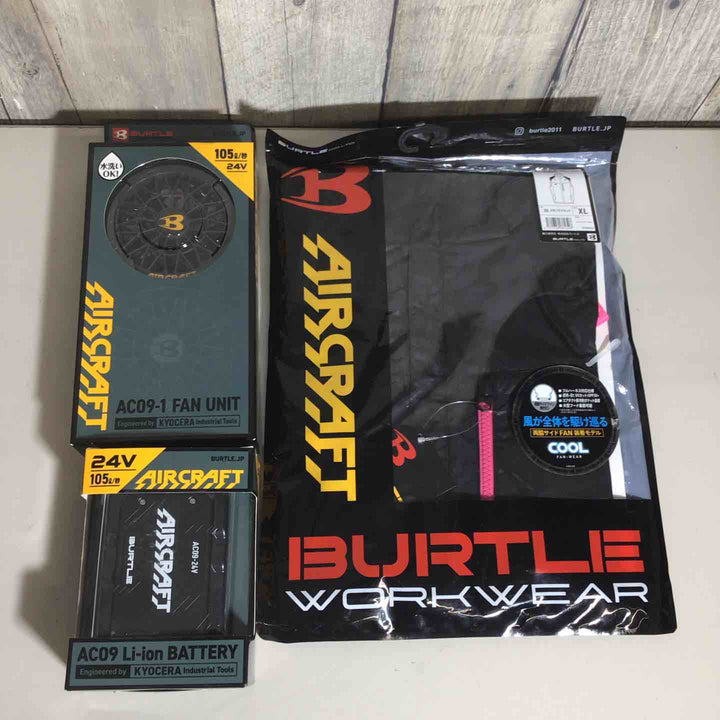 【未使用品】 BURTLE AC09-1 AC2064 バッテリー ファン セット 空調服 ACベスト カモフラブラック バートル AIRCRAFT エアークラフト XL LL 【戸田店】