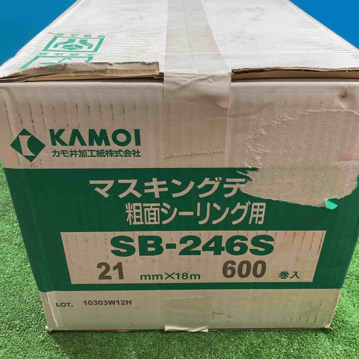 カモ井 KAMOI マスキングテープ 粗面シーリング用 SB-246S 21mm×18m 600巻【岩槻店】