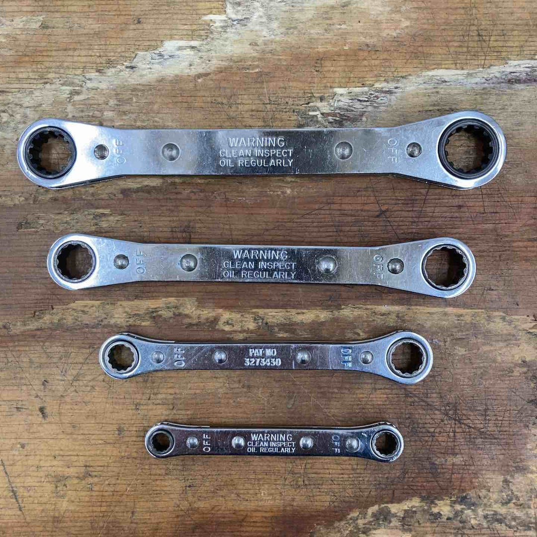 【中古品】▲スナップオン(Snap-on) 板ラチェット 4本セット R810A R1214A R1618 RES1820 旧ロゴ 1/4～5/8インチ【柏店】