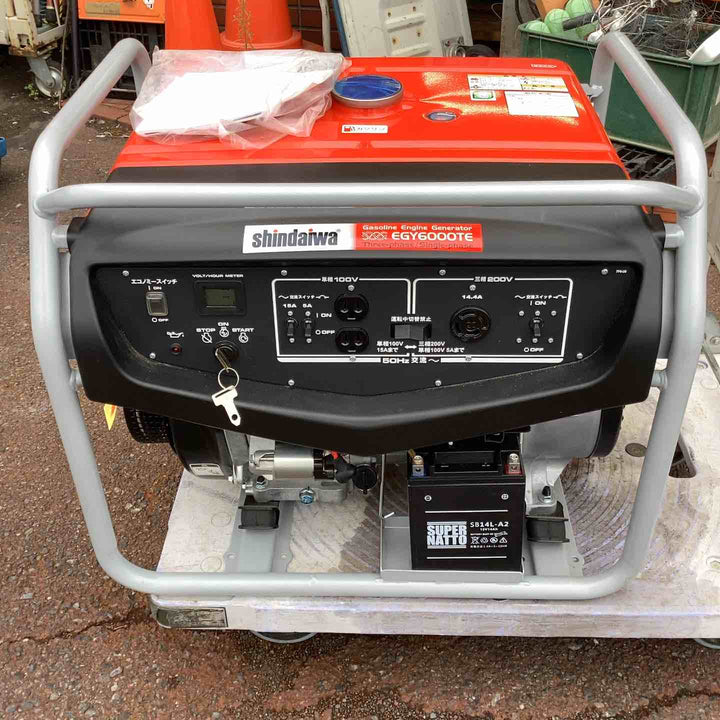 【店頭受取り限定】◇発電機 新ダイワ EGY6000TE-A 50hz 三相誘導モーター ガソリンエンジン アワー0ｈ バッテリー新品 【越谷店】