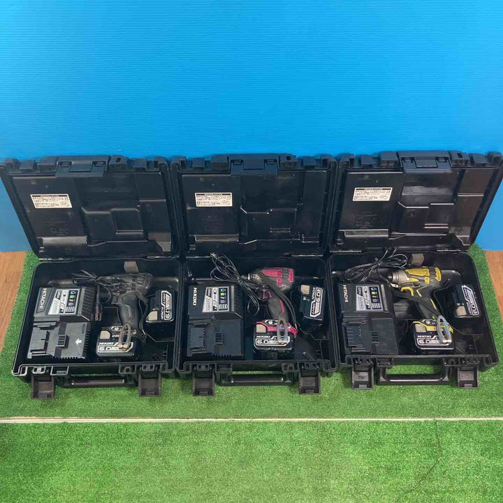 ▼ハイコーキ  日立工機 コードレスインパクトドライバ WH14DDL2 赤・黄・黒 3色セット 14.4V   【岩槻店】