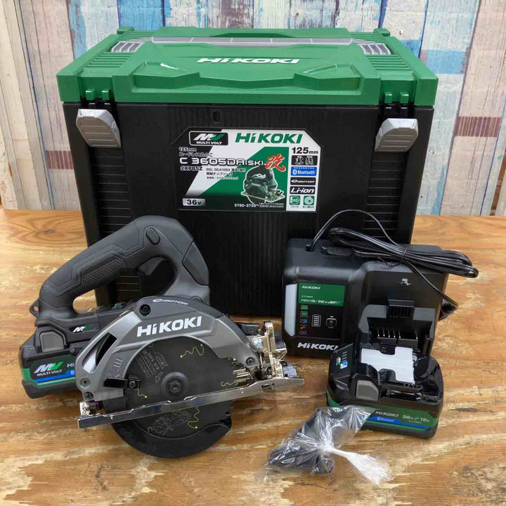 【未使用品】◇ハイコーキ(HIKOKI ※旧:日立工機) コードレス丸のこ C3605DA(SK)(2XPBSZ) ストロングブラック 36V 165mm 純正 マルチボルトバッテリー2個付き【柏店】