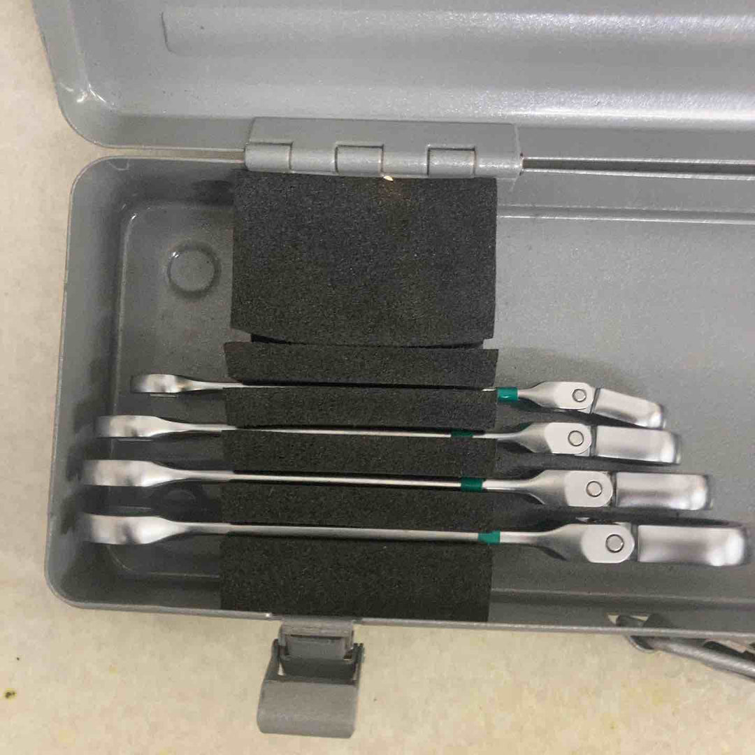中古美品 ■TONE 首振ラチェットめがねレンチセット 10pcs〔品番:RMF100〕