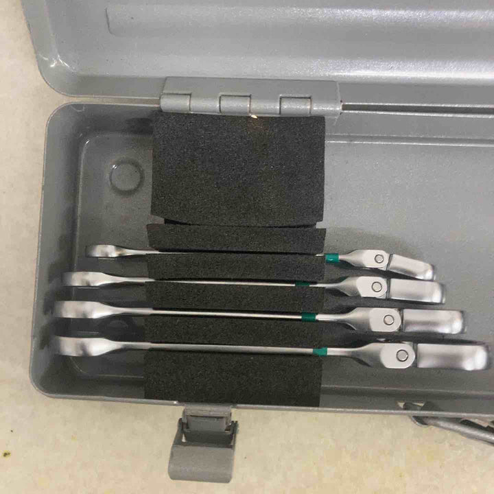 中古美品 ■TONE 首振ラチェットめがねレンチセット 10pcs〔品番:RMF100〕