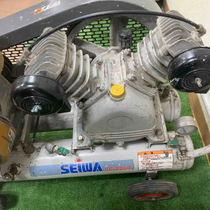 【店頭受取り限定】◇精和産業 seiwa 3馬力 エンジンコンプレッサー SC-22GR【草加店】