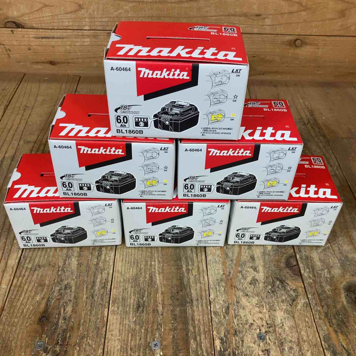 【未使用品】純正品 マキタ(makita) リチウムイオンバッテリー 18V/6.0Ah BL1860B 6個セット まとめ売り【所沢店】