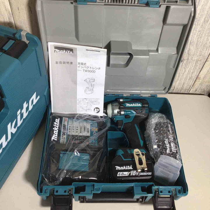 【未使用品】 マキタ makita コードレス インパクトレンチ TW300DRGX 2台 バッテリー&充電器付 フルセット 純正 充電式 18V 【戸田店】
