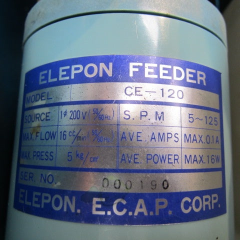 詳細不明 エレポン化工機 ELEPON FEEDER 200V定量、微量送液ポンプ？ モデル：CE-120 【川崎店】