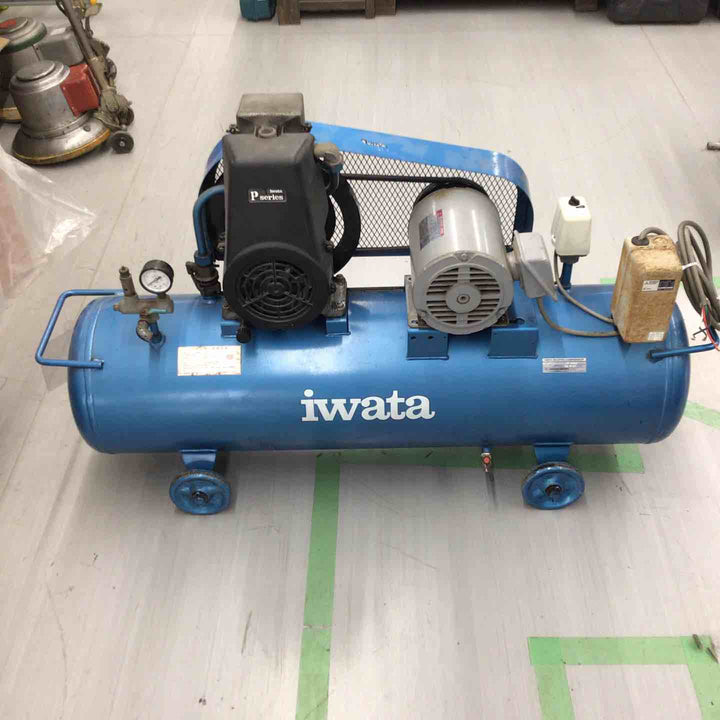 【動作確認済み 店頭受取り限定】【257】IWATA SP-15PB Vベルト交換済 200V電源差込コネクター無し エアコンプレッサー【戸田店】