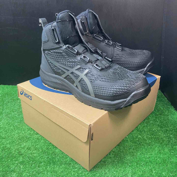 ◇[アシックス] ワーキング 安全靴 作業靴 ウィンジョブ CP122 BOA ブラック/ガンメタル 25.5cm 3E JSAA規格A種認定 A種先芯 ハイカット ポリウレタン BOA【岩槻店】