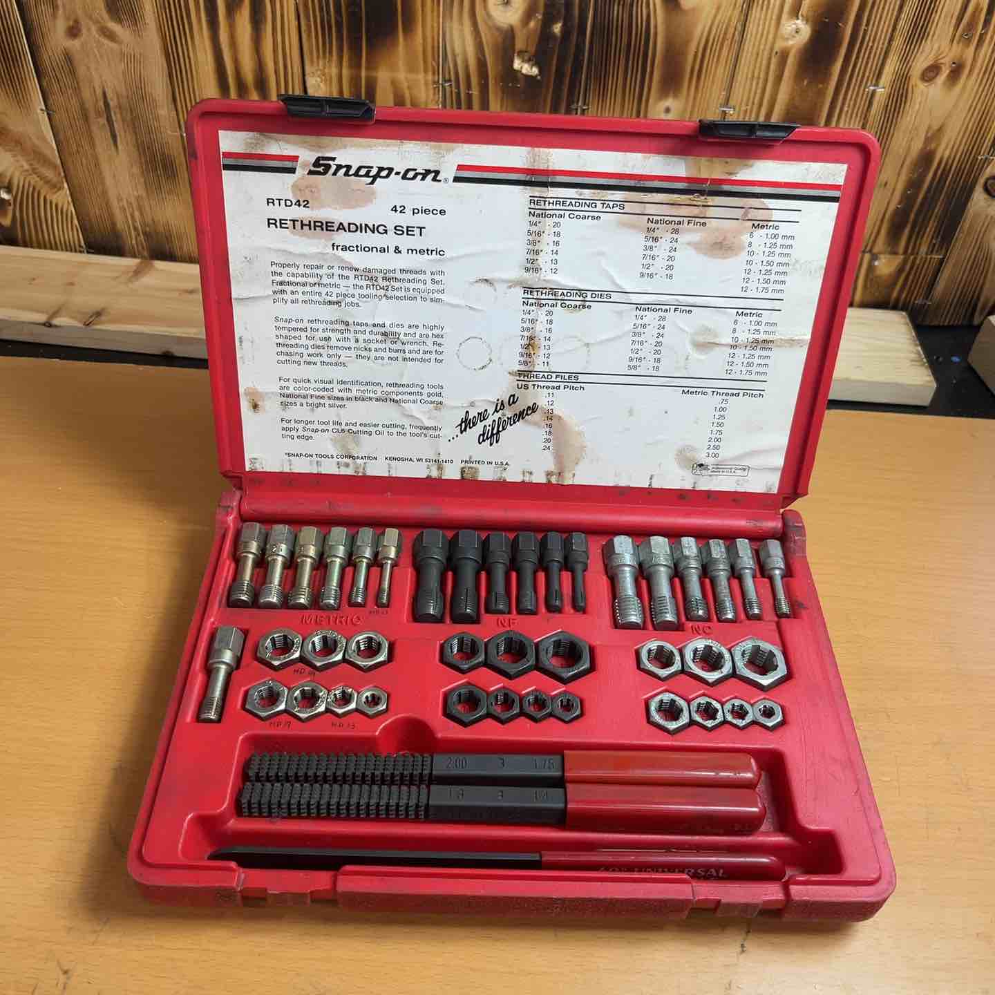 スナップオン Snap-on RTD42 42ピース タップ ダイス ネジ山修正セット