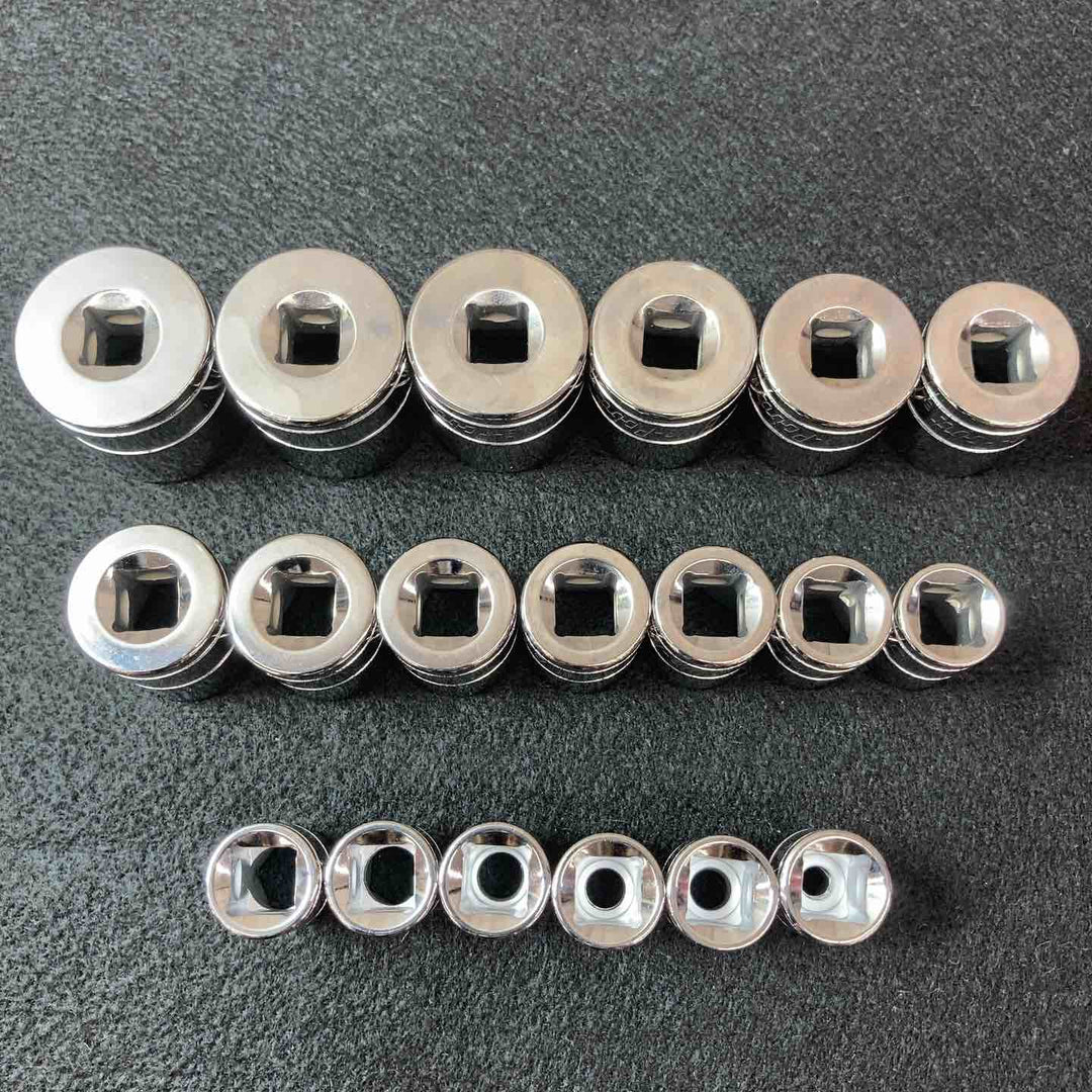 【中古美品】ブルーポイント(BluePoint)3/8インチ シャローソケット 6角6P(BLPSM386-3824) 6㎜-24㎜ 19個 Snap-on【東大和店】