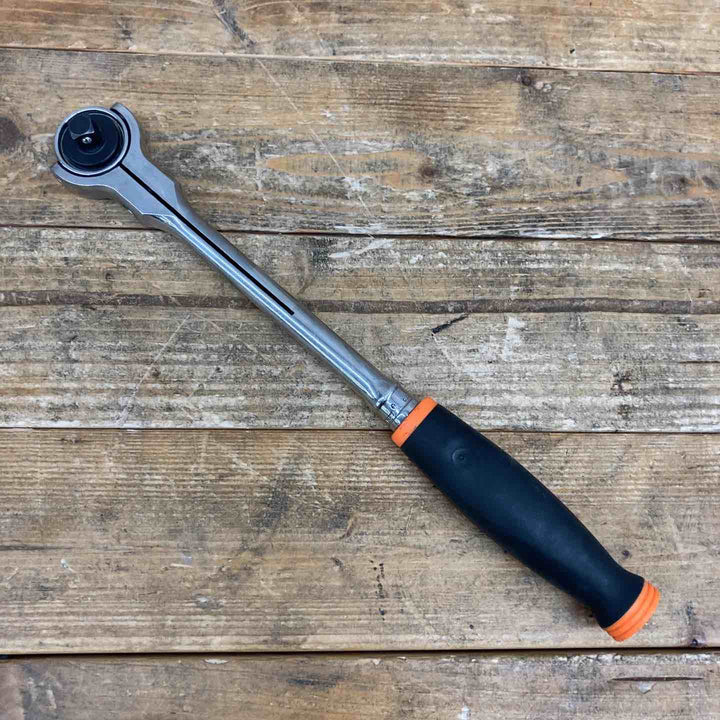 【中古美品】 Snap-on スナップオン★ FHNF100★3/8 9.5sq スイベルラチェット ラウンドヘッドラチェット ソフトグリップ★オレンジソフトグリップ 【東大和店】