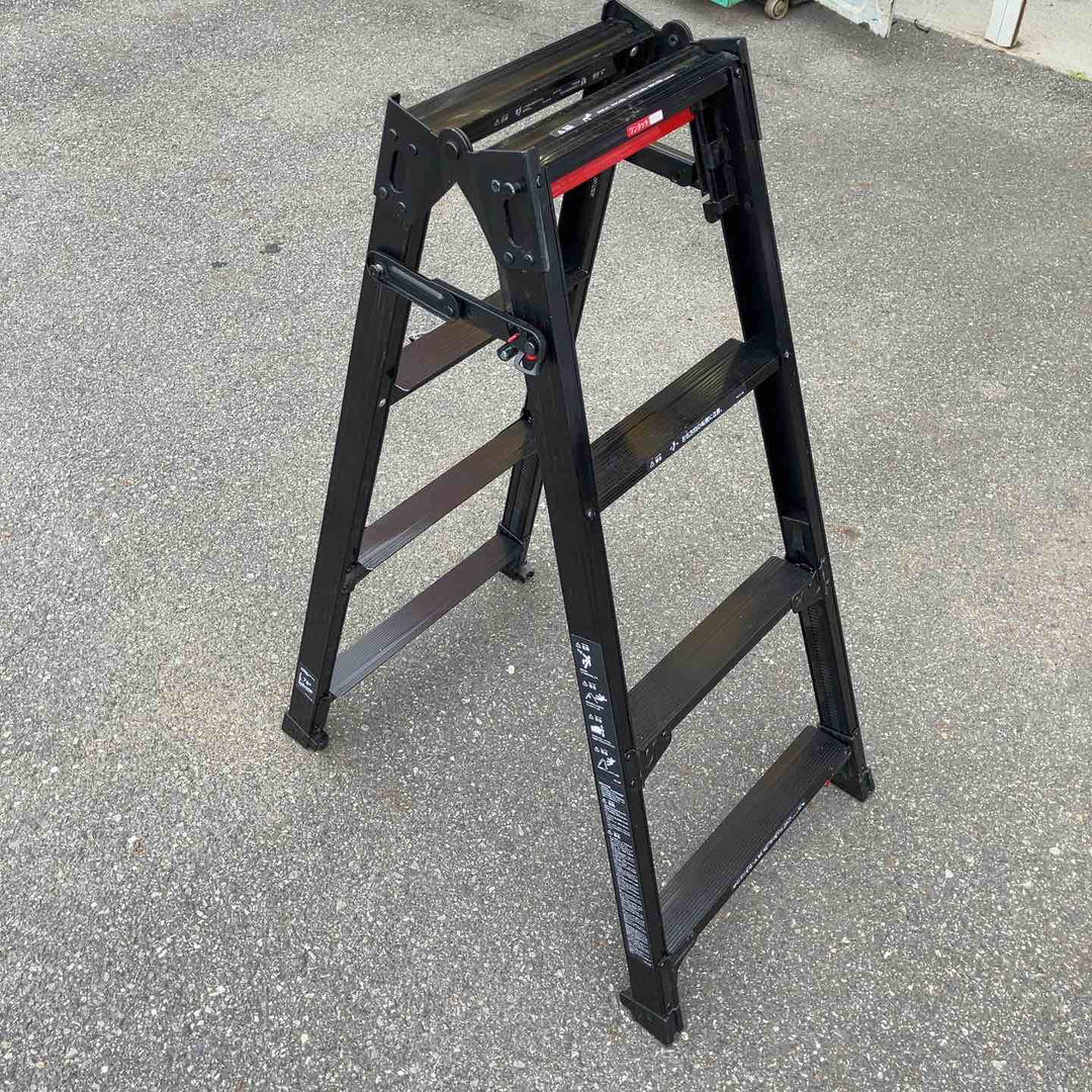 【店頭受取り限定】◇長谷川工業(Hasegawa) BLACK LABEL 4段伸縮式はしご兼用脚立(ワンタッチバー付) RYZB-12 ブラックレーベル【八潮店】