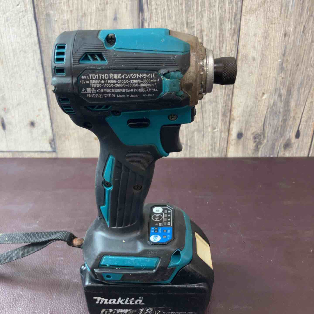 【中古品】 マキタ(makita) コードレスインパクトドライバー TD171DZ おまけバッテリー18V/6.0Ah 1個付  【東大和店】