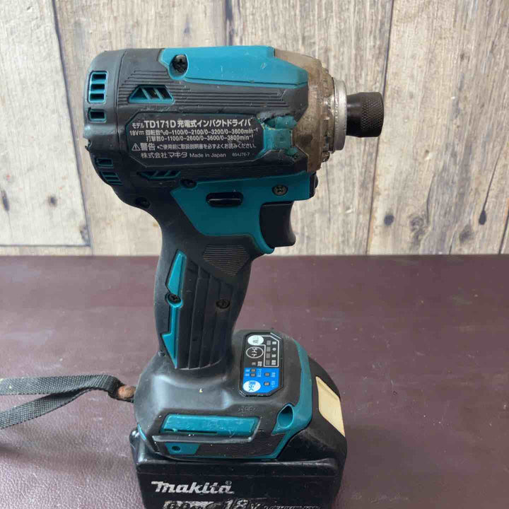 【中古品】 マキタ(makita) コードレスインパクトドライバー TD171DZ おまけバッテリー18V/6.0Ah 1個付  【東大和店】