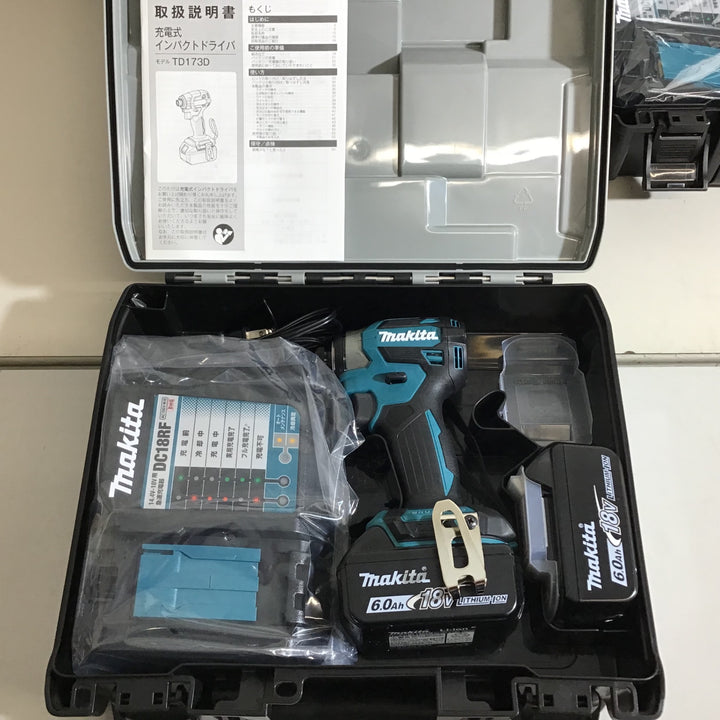 【未使用品】★makita マキタ 18V 充電式インパクトドライバ TD173フルセット 3台セット 青 黒 オリーブ ★送料無料★【戸田店】