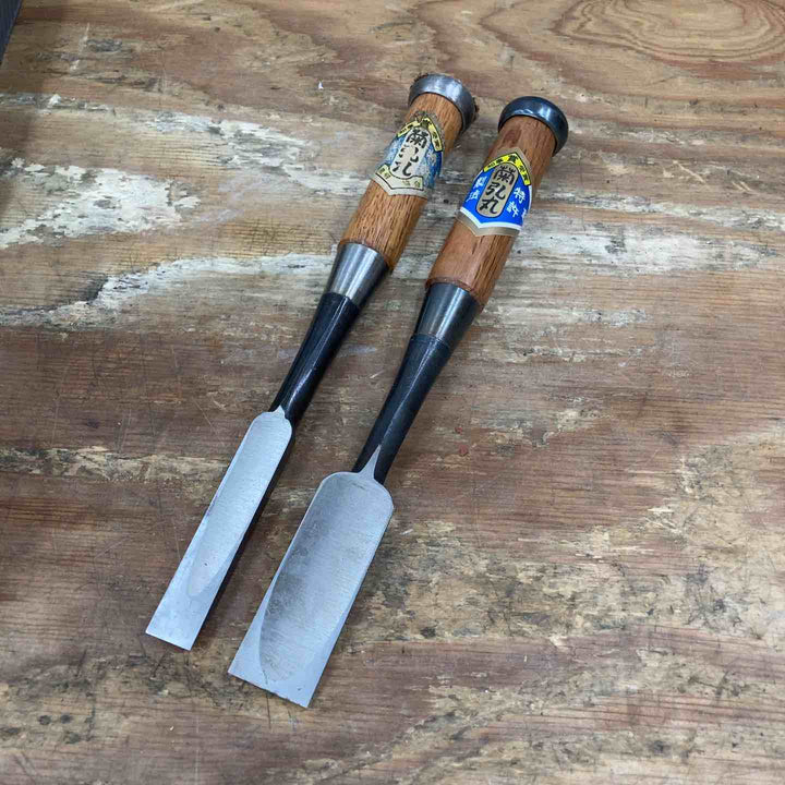 【中古品】　「菊弘丸」銘 鑿 2本組 和工具 大工道具【柏店】