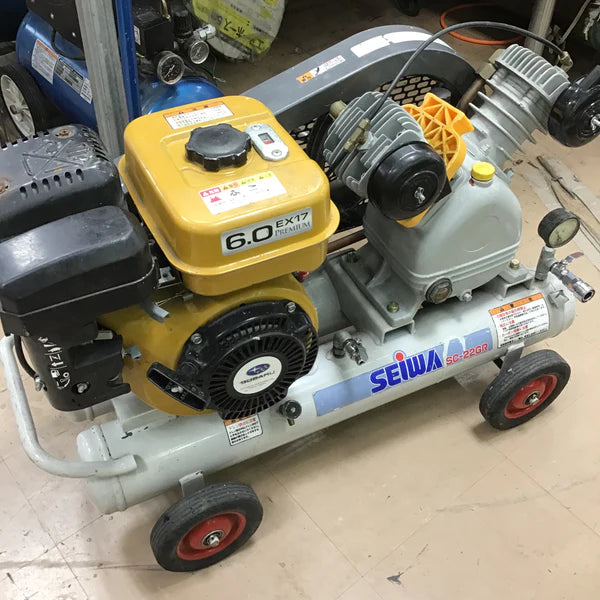 【店頭受取り限定】◇精和産業 seiwa 3馬力 エンジンコンプレッサー SC-22GR【草加店】