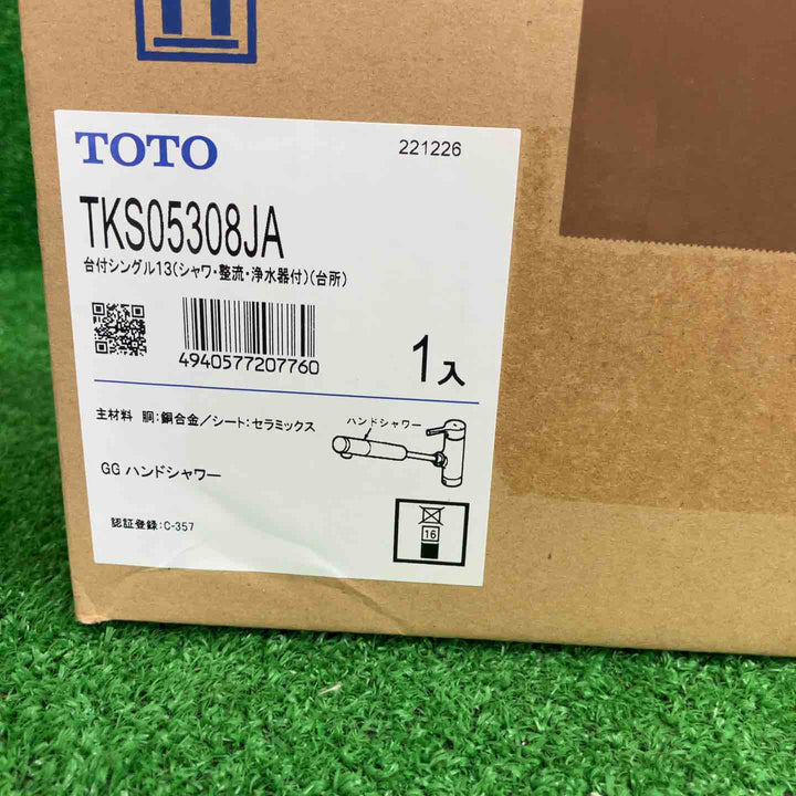 □TOTO 台付シングル混合水栓 TKS05308JA【川崎店】