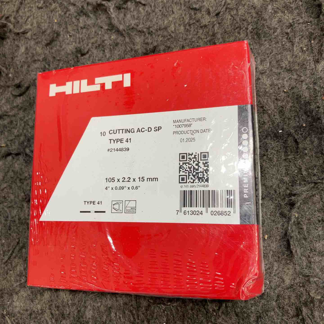 HILTI ヒルティ/切断砥石/AC-D SP TYPE41 105×2.2×15mm＃2144839*29点 計290枚 有効期限 2028年1月と4月【鴻巣店】