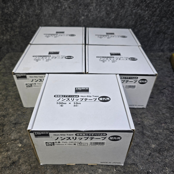 【未使用品】TRUSCO(トラスコ) ノンスリップテープ 屋外用 100mm×10m 黄 TNS-10010-Ｙ 5箱セット【桶川店】