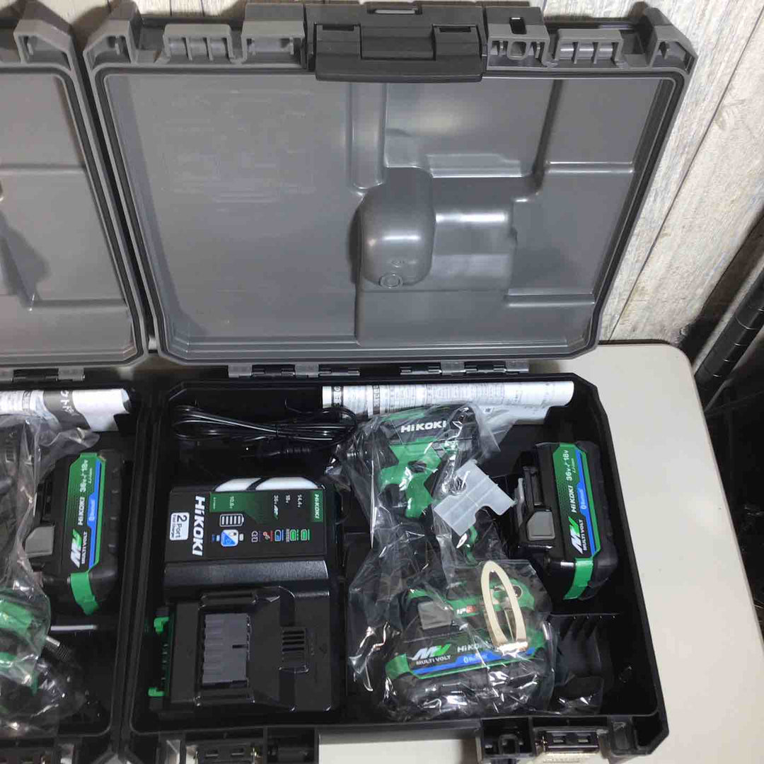 【未使用品】 ハイコーキ HIKOKI 日立 コードレス インパクトドライバ アグレッシブグリーン WH36DD(2XHLSZ) 2台 フルセット インパクト グリーン 緑 純正 充電式 【戸田店】