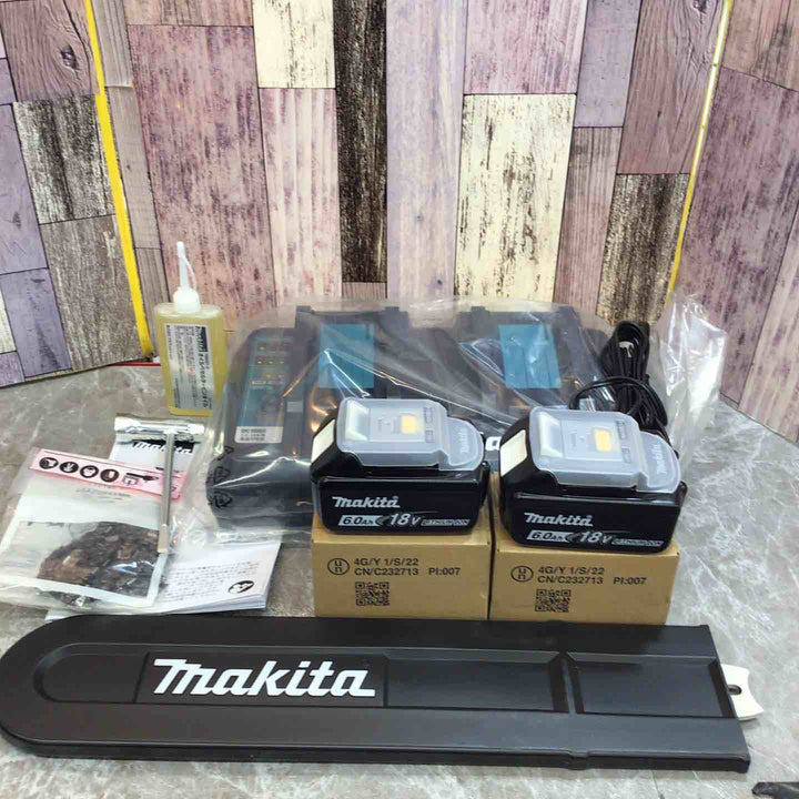 【未使用品】☆マキタ makita 400mm コードレスチェーンソー MUC405DGFR 18V+18V対応(バッテリBL1860Bx2個 2口急速充電器(DC18RD)付【八潮店】