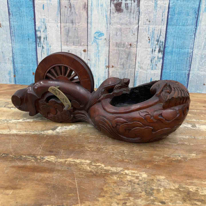【中古品】　「坪俊」銘 墨壺 鶴亀 墨だし 和工具 大工道具【柏店】