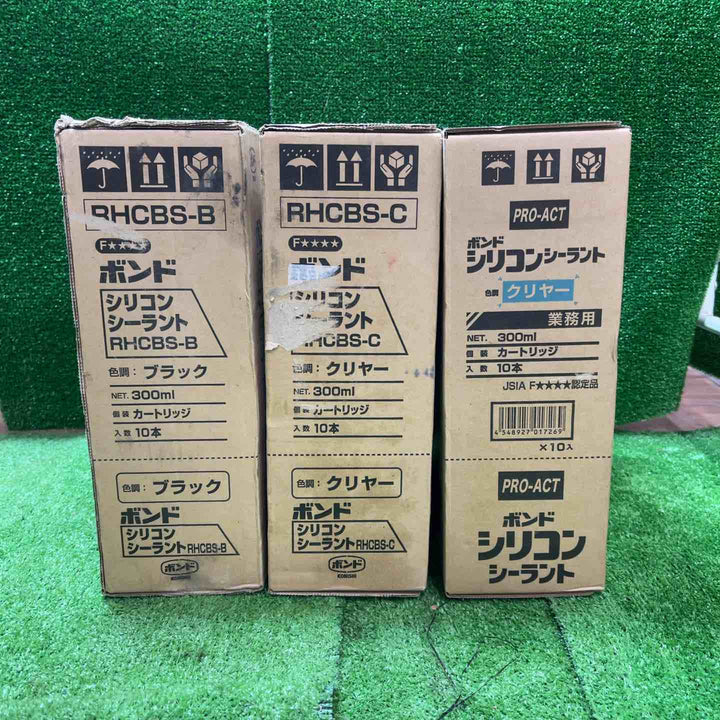 ボンド シリコンシーラント クリヤー、ブラック 300ml 計30本まとめ シーリング材 RHCBS-C/B【桶川店】