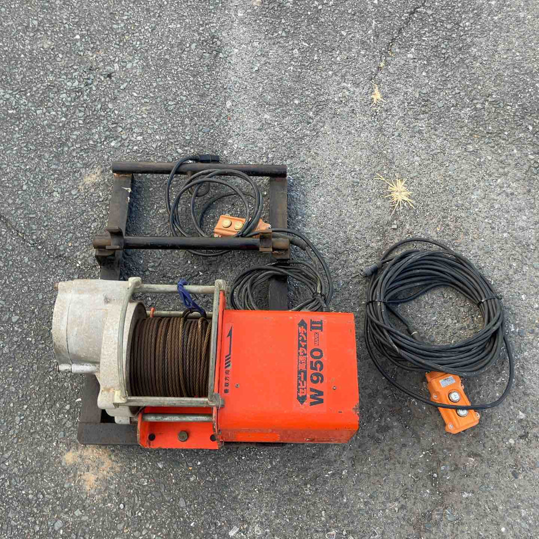 【店頭受取り限定】◇東京ジャイロ セビー高速ウインチ W950マーク2 荷揚げ機 MARKⅡ レール他、リモコン2個付き【鴻巣店】