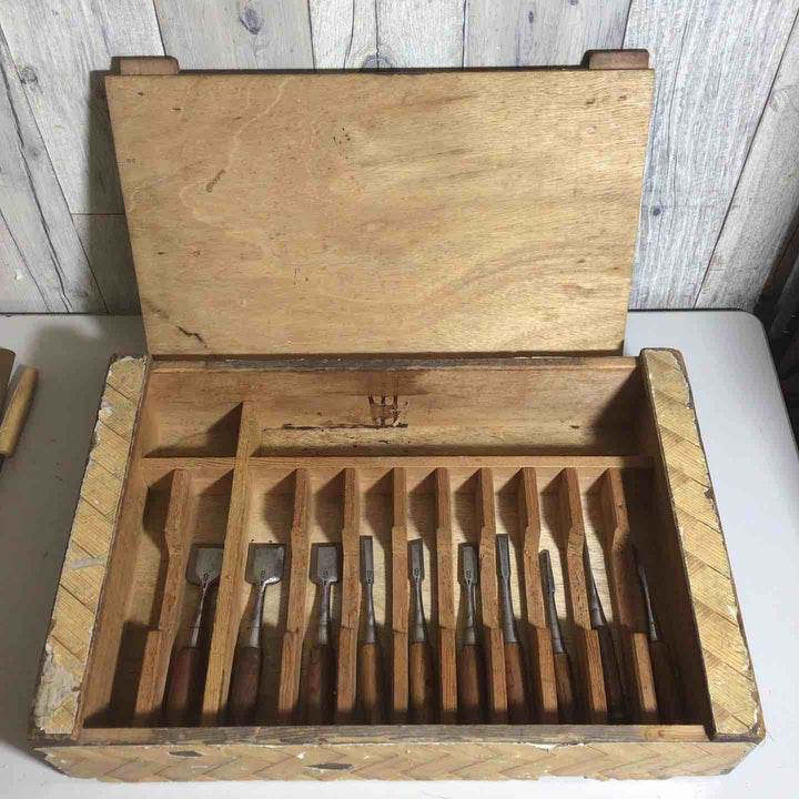 追入鑿 組鑿 淡水 紫檀柄 三つ裏 追入組鑿 10本 のみ ノミ ※1本違います【戸田店】