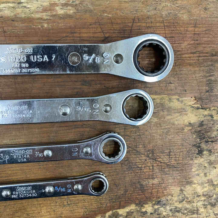 【中古品】▲スナップオン(Snap-on) 板ラチェット 4本セット R810A R1214A R1618 RES1820 旧ロゴ 1/4～5/8インチ【柏店】