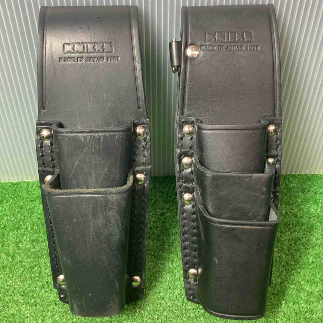 ニックス(KNICKS) 革製3段腰袋 革製工具差し(ペンチ・ドライバホルダー、充電ドライバホルダー) ベルトループ など 計10点【岩槻店】