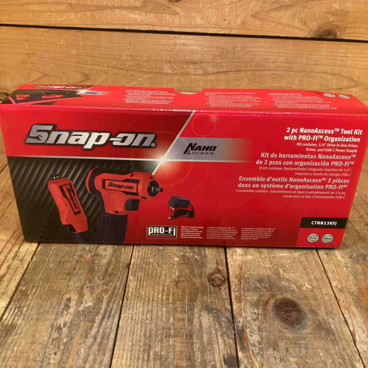 【未使用品】スナップオン1/4 ナノアクセスツールキット (小型充電式ドライバー2種セット)CTNN13KFJ【所沢店】