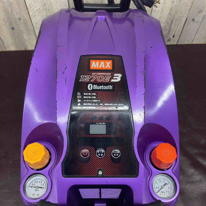 【中古品】 マックス(MAX) 高圧エアコンプレッサー AK-HL1270E3 メタリックパープル 【東大和店】