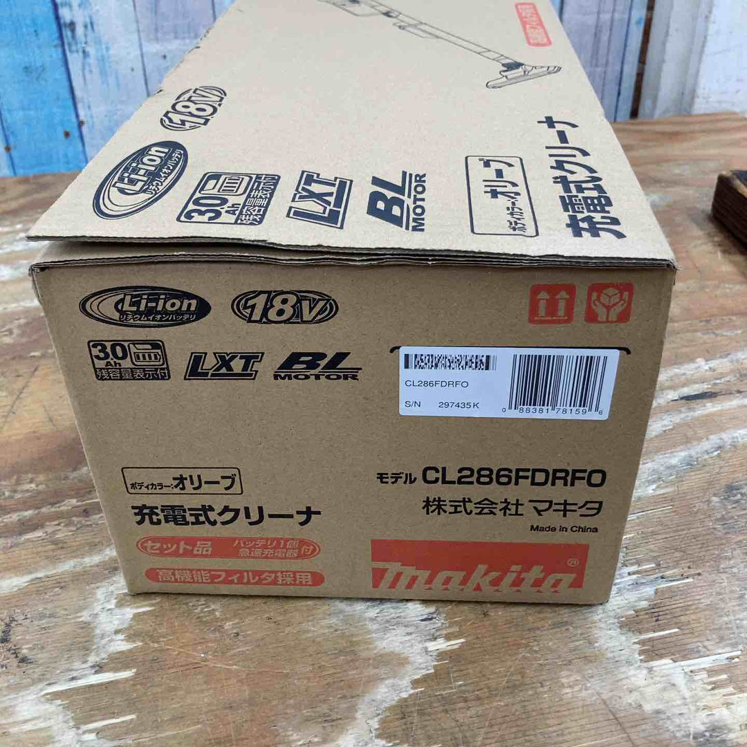 【未使用品】★マキタ(makita) コードレスクリーナー CL286FDRFO 18V サイクロン一体式 ワンタッチスイッチ セット オリーブ色【柏店】