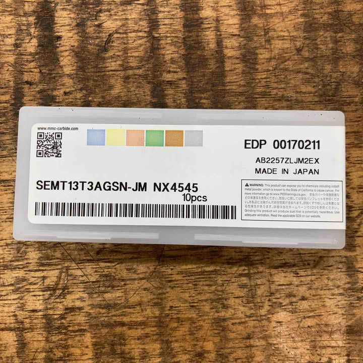 【未使用品】三菱マテリアル　SEMT13T3AGSN-JM NX4545　ASX445形用JMインサート サーメット【八潮店】