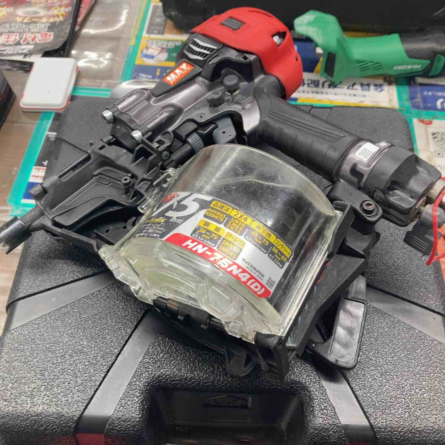 中古品 □ MAX 高圧エア釘打ち機 HN-75N4(D)-G □ C □ IT6KCUMYGL73 HN-75N4(D)シリーズの製品詳細ページ | 高圧コイルネイラ[釘打機](釘