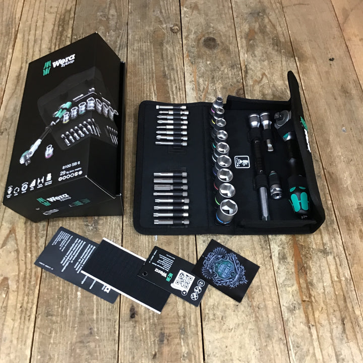 【未使用品】Wera(ヴェラ) 8100 SB 6 サイクロップスピードラチェット3/8" セット, ミリ, 28点 [並行輸入品]【所沢店】