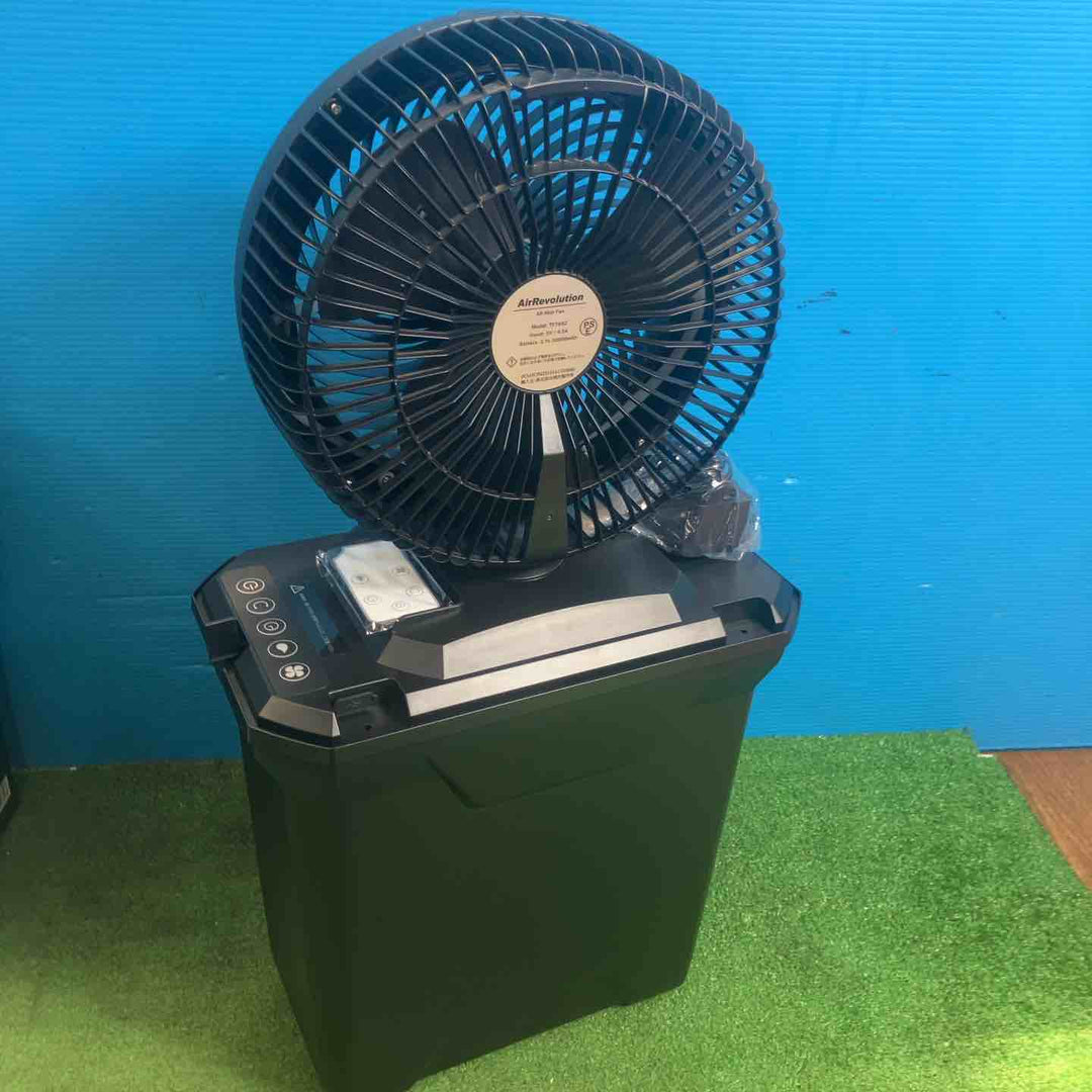 【未使用品(店頭展示品)】KMネクスト 充電式コンパクトミストファン Air Revolution MIST FAN ブラック V02-BK 超音波ミスト コードレス タイマー機能付【岩槻店】